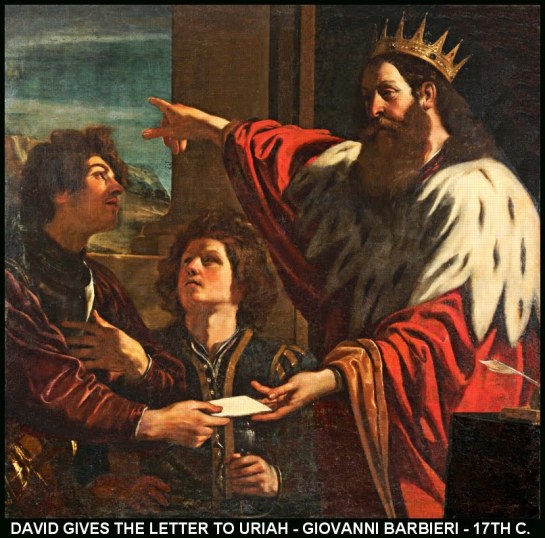 DAVID GIVES THE LETTER TO URIAH-GRENICO-17TH CEN-11X11