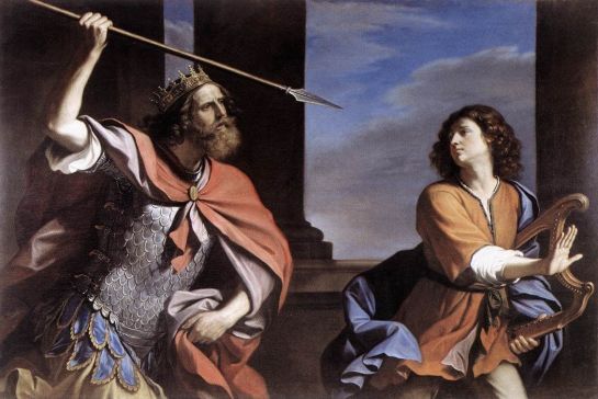 Saul Attacking David by Guercino in Galleria Nazionale d'Arte Antica, Rome, Italy